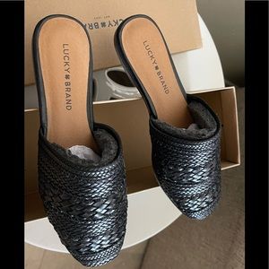 Lucky Brand Black Woven Slide